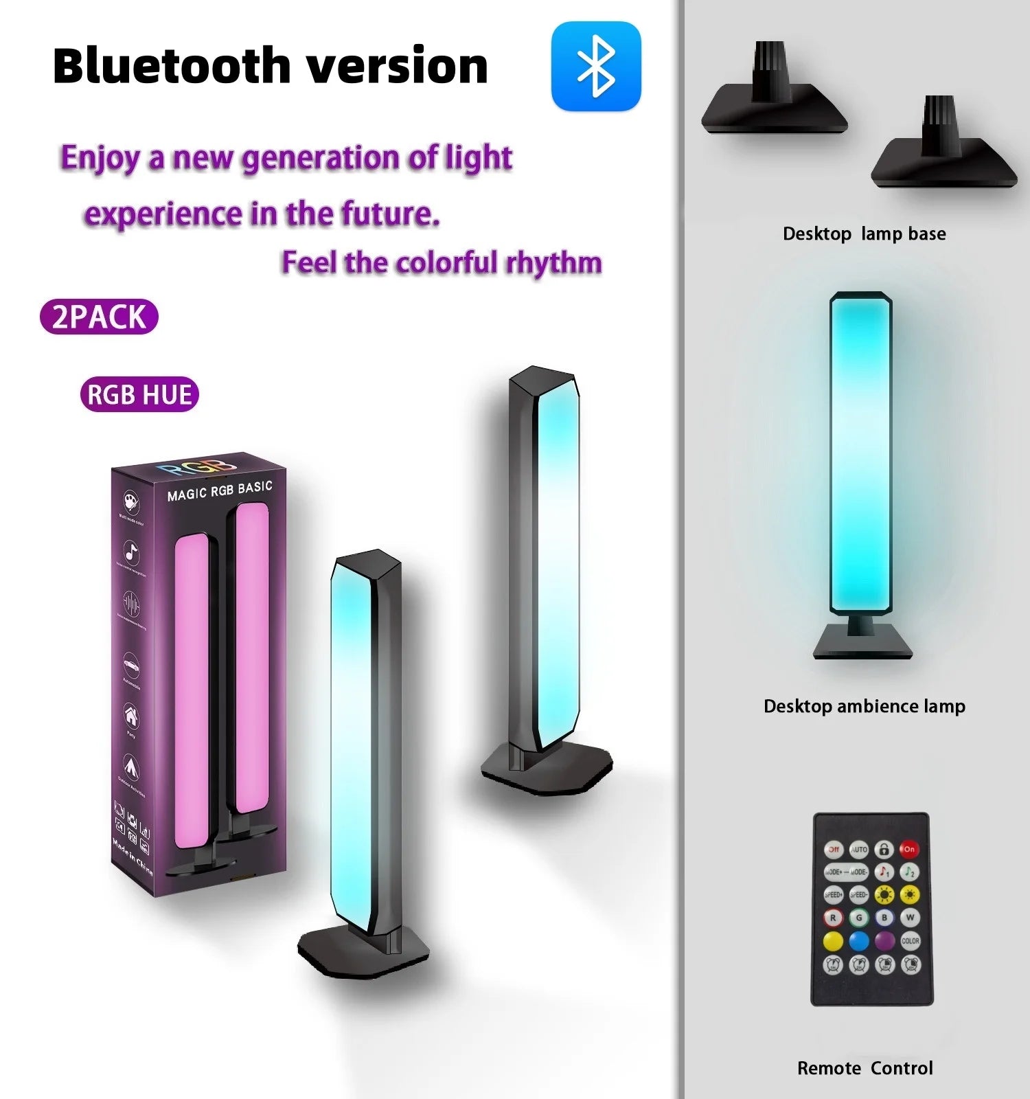 Moktan Sabai Smart RGB Atmosphere Light App Control Music Sync Lamp for Car TV Gaming Desk