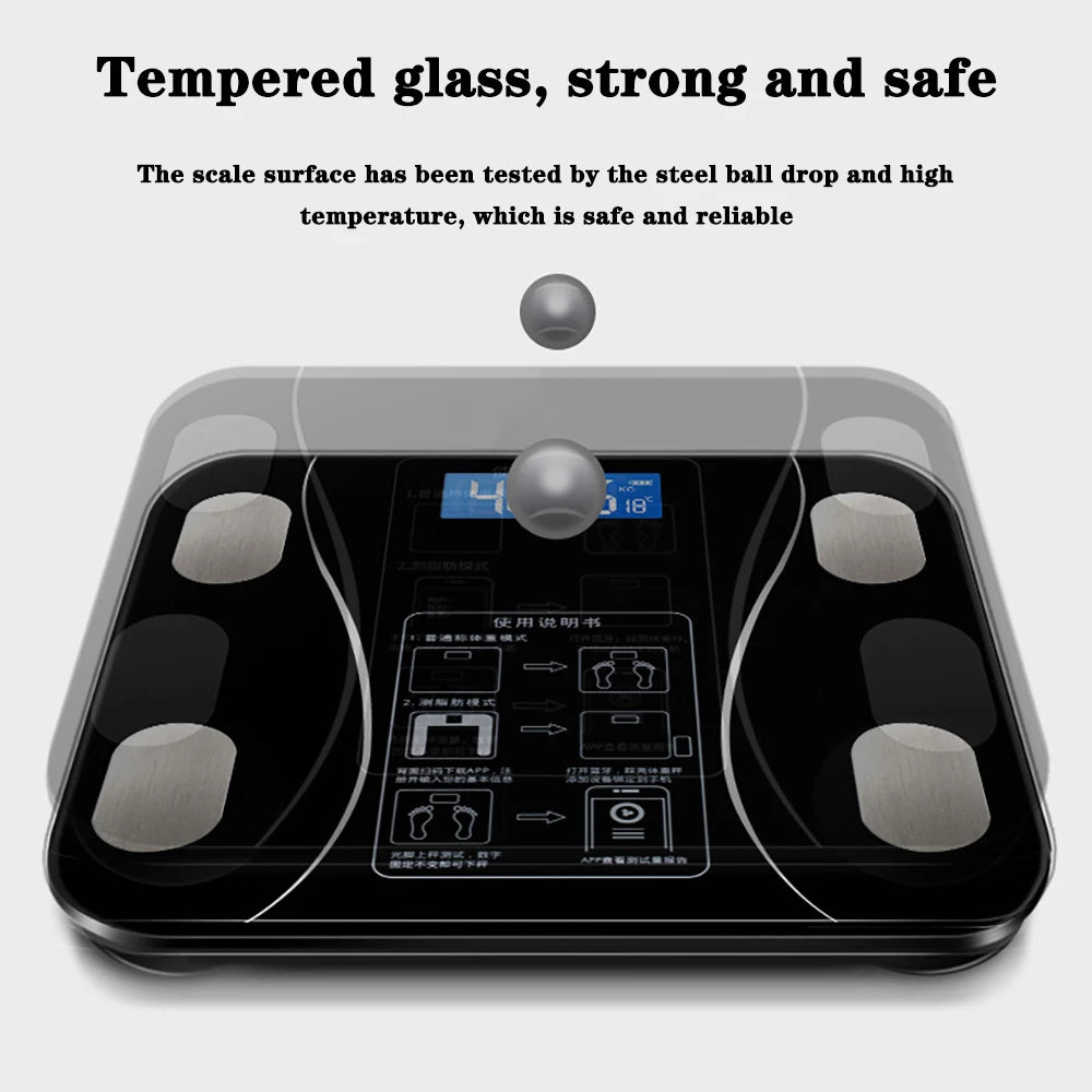 Moktan Sabai Smart Bluetooth Digital Scale – USB Rechargeable with LED Display and App Sync