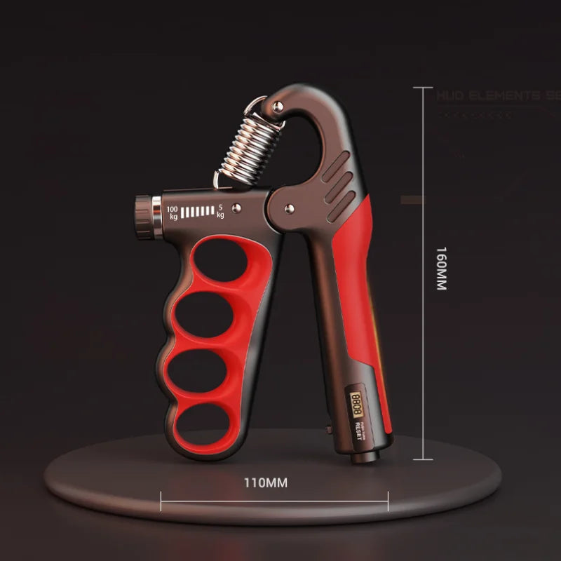 Moktan Sabai Adjustable Grip Strengthener with Digital Counter Hand Rehab Trainer Red