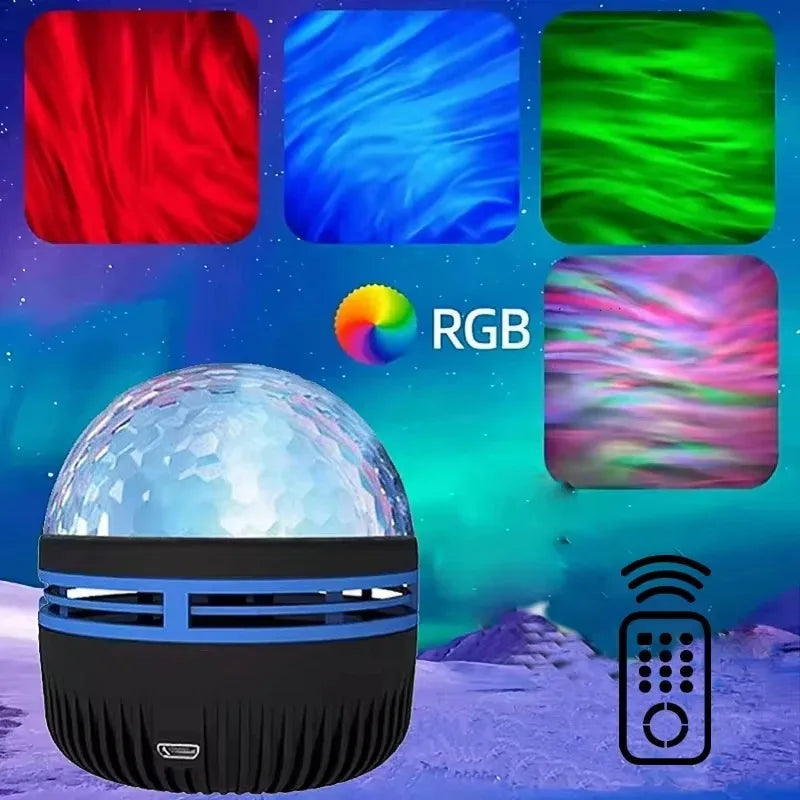 Moktan Sabai LED Northern Lights Projection Lamp Aurora Borealis USB Remote Color-Changing Light Northern Lights