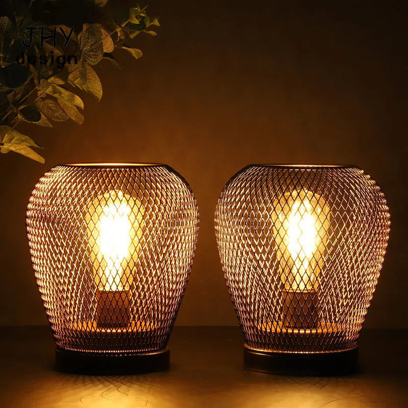Moktan Sabai 2 Pack Cordless LED Lantern Table Lamps Battery Powered Wireless Indoor Outdoor