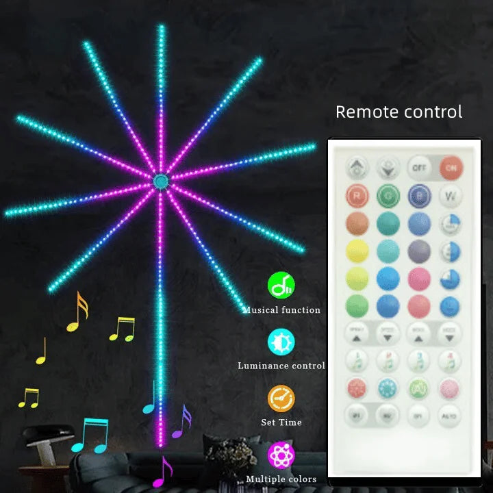 Moktan Sabai RGB Fireworks LED Strip Light Music Sync Sound Control Dream Meteor Decor Kit