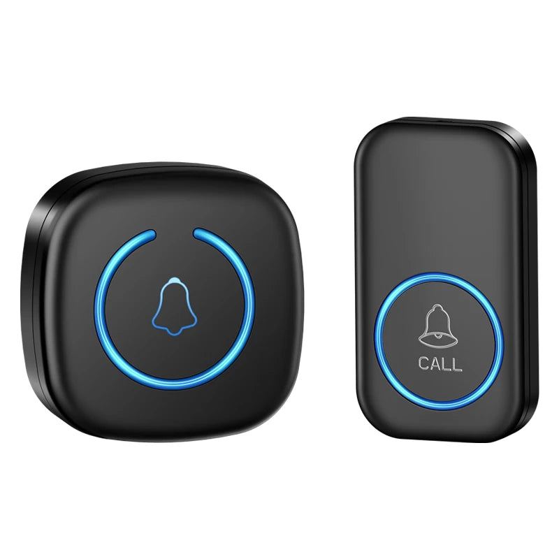 Moktan Sabai Wireless Doorbell Long Range 300M Smart Door Chime with 60 Melodies Plug-In Receiver Black