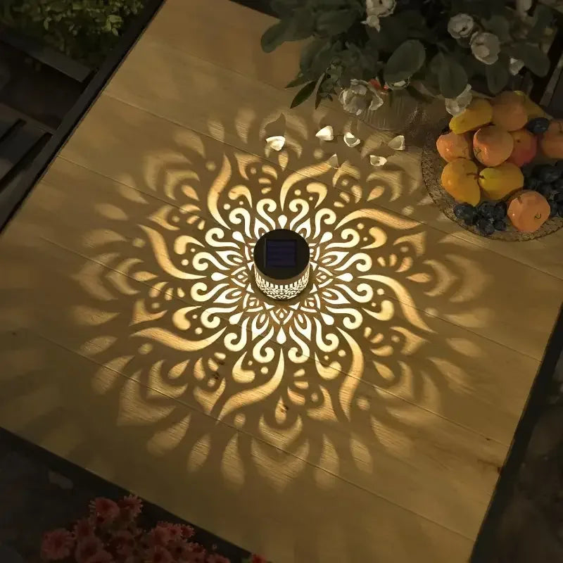 Moktan Sabai Solar Wall Light Hollow Outdoor LED Lamp Front Door Courtyard Holiday Decor 1pcs
