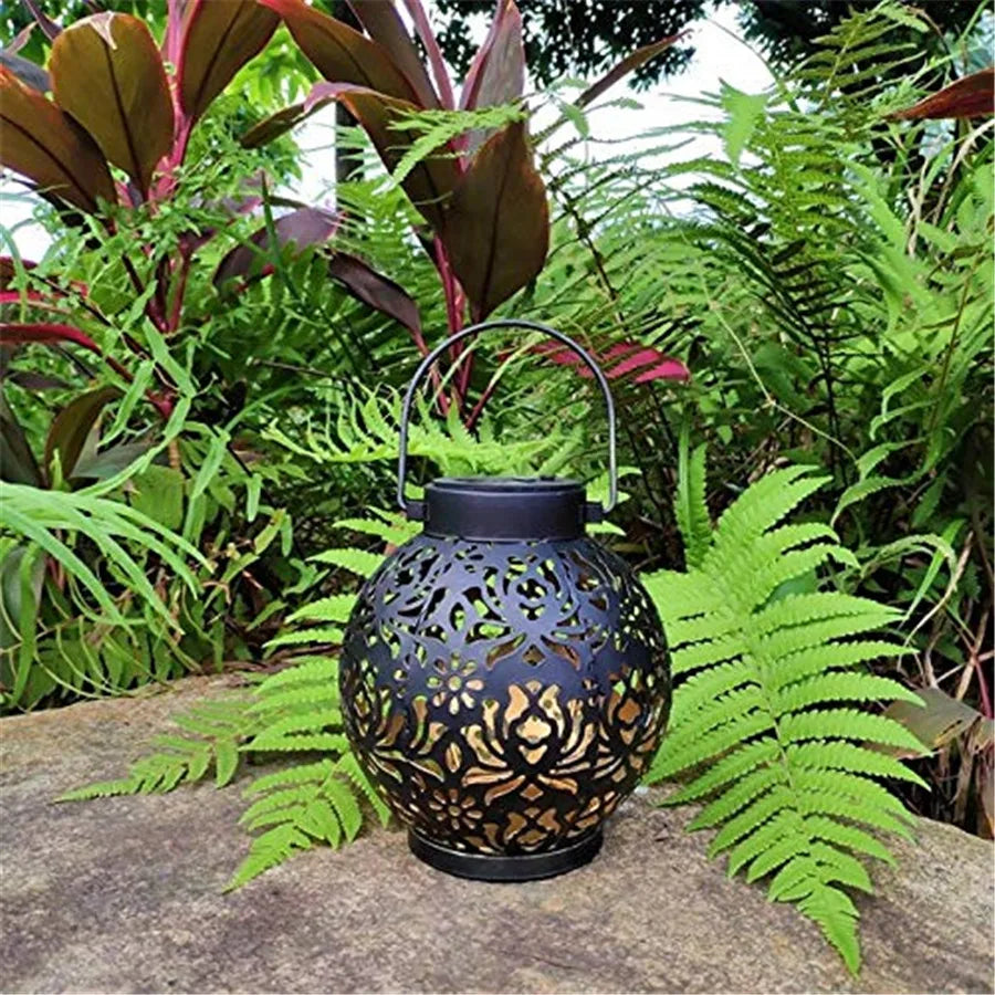 Moktan Sabai Outdoor Solar Garden Hanging Iron Art LED Light Waterproof Landscape Projection