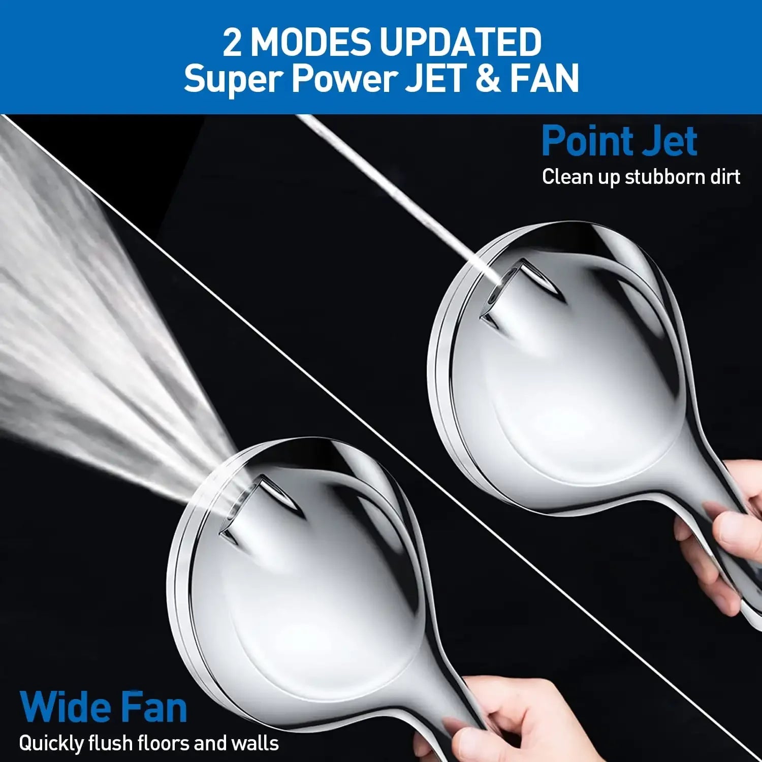 Moktan Sabai High Pressure Shower Head with Handheld & 10 Spray Modes, Stainless Steel Hose