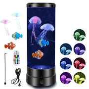 Moktan Sabai LED Jellyfish Lamp RGB Mood Light USB Night Light with Remote Aquarium Desk Decor cylinder