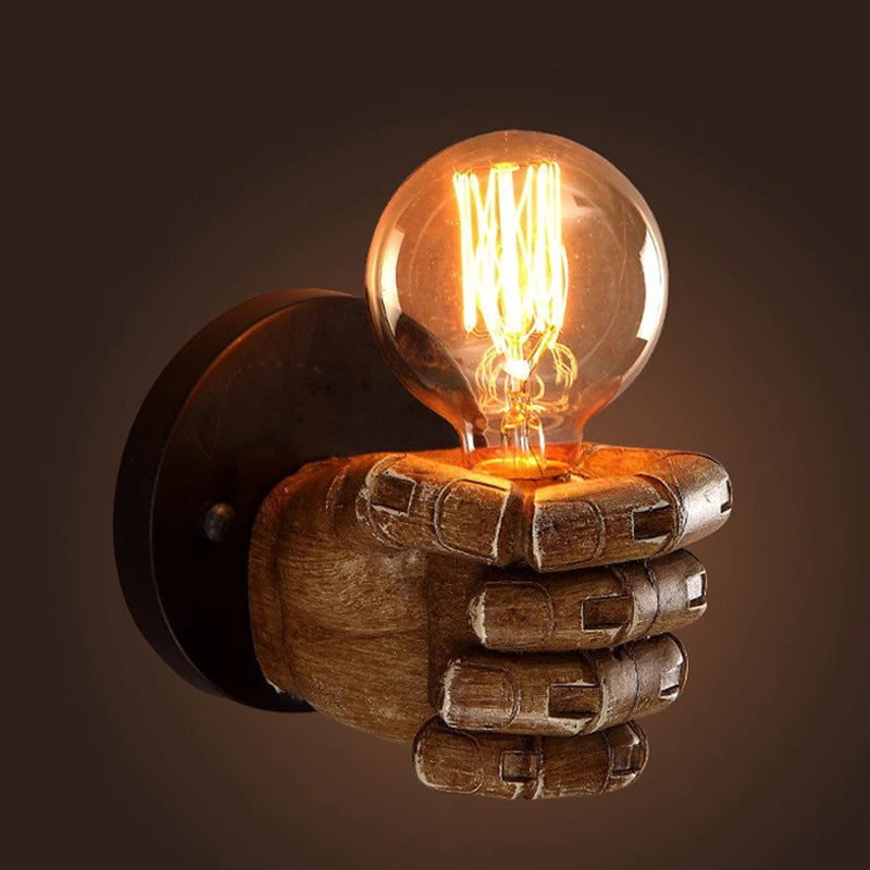 Moktan Sabai Resin Hand Wall Lamp – Left/Right Fist Sconce Light for Bar, Restaurant & Home Decor