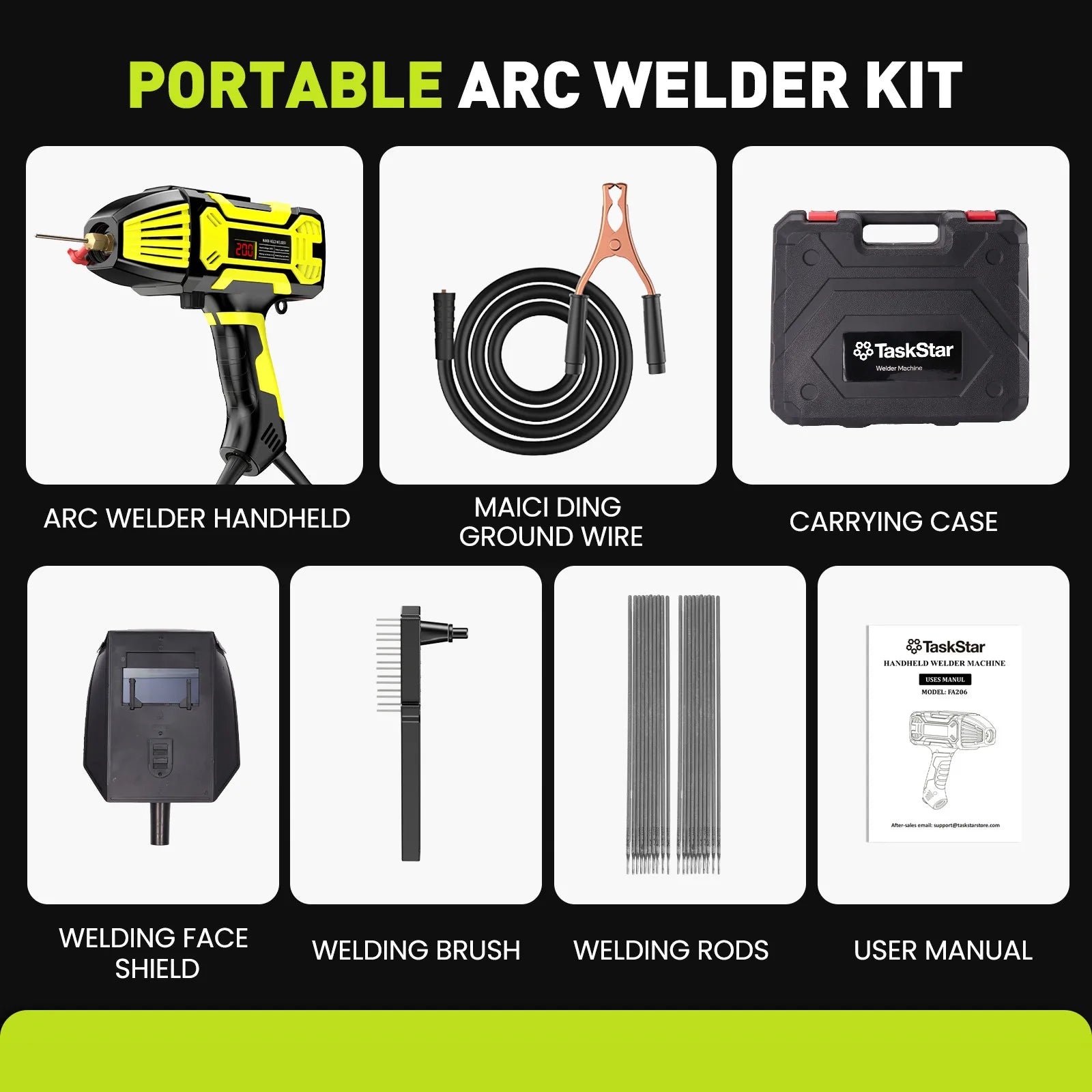 Moktan Sabai Portable 110V ARC Welder IGBT Inverter Handheld Stick Welding Machine 20-200Amp