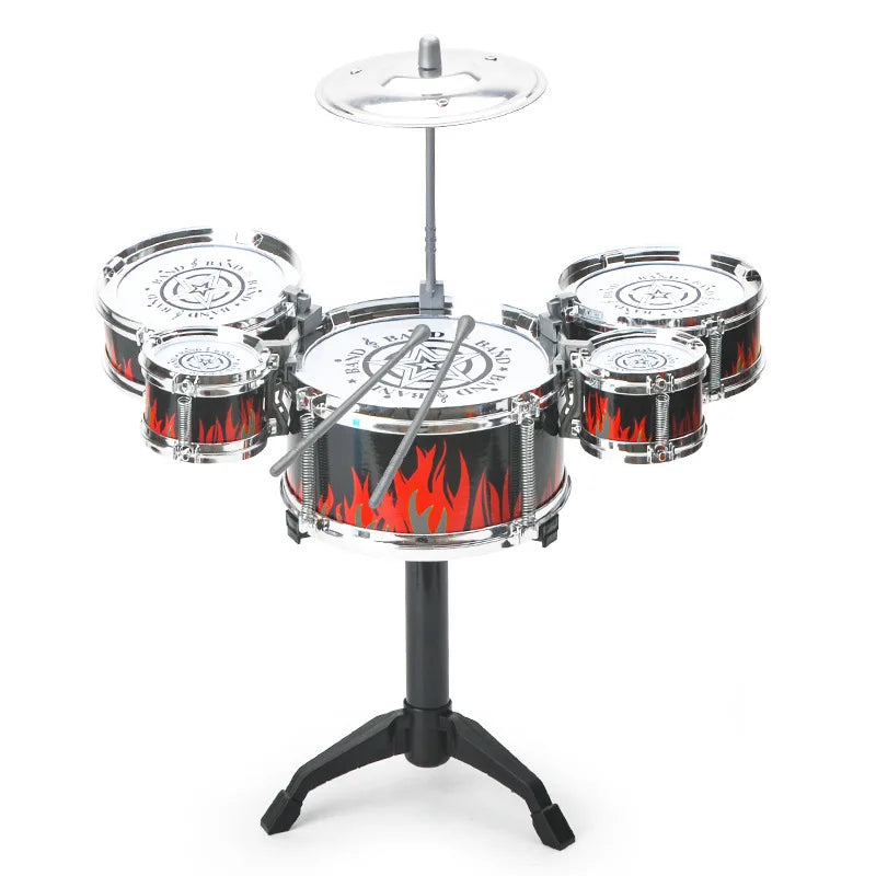 Moktan Sabai Kids Jazz Drum Set 5 Drum Kit with Cymbal Beginner Musical Toy Black