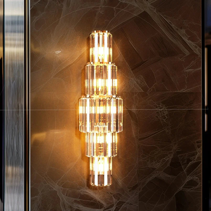 Moktan Sabai LUVODI Modern Crystal Wall Lamp 3-Layer Sconce E14 LED Corn Light Indoor Decor L