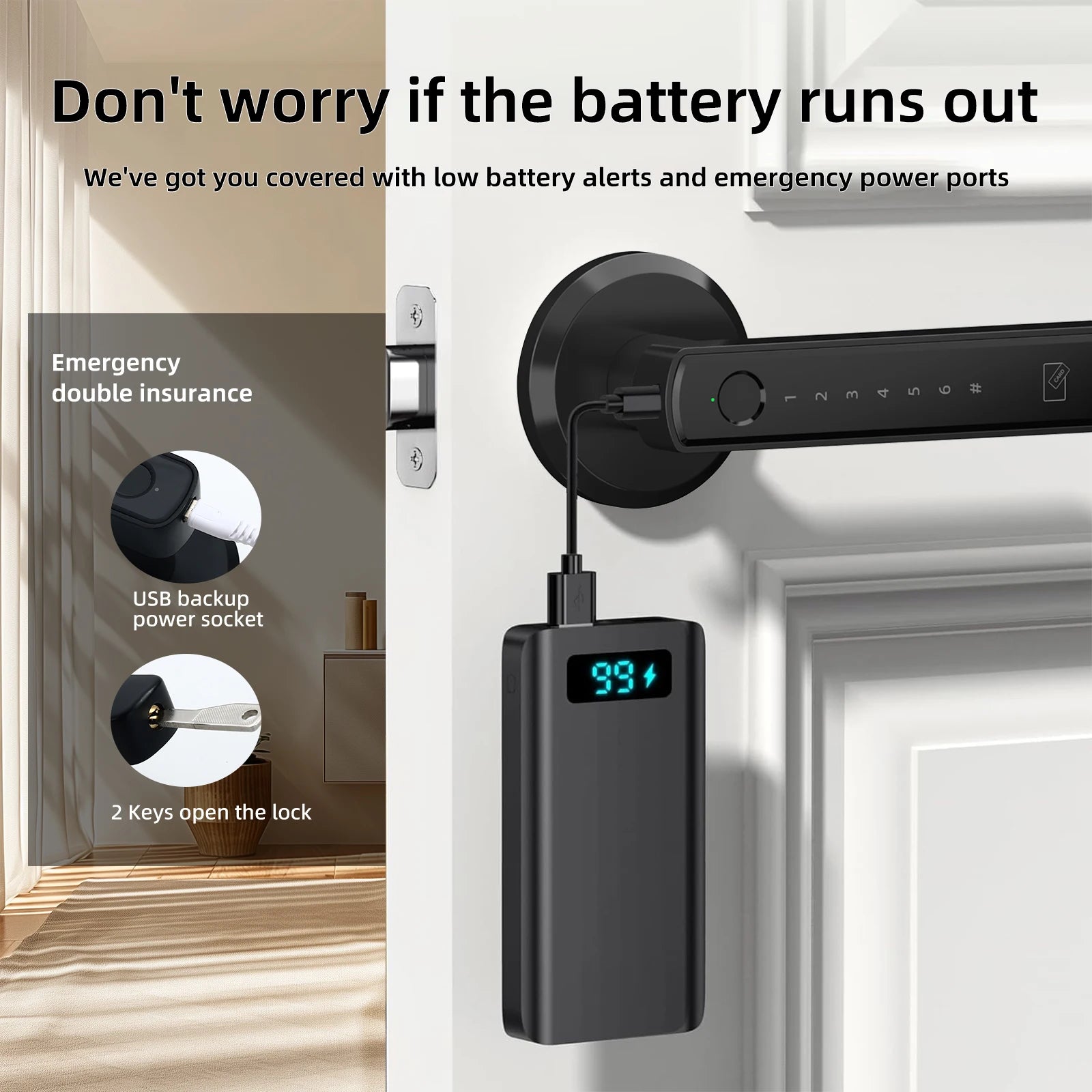 Moktan Sabai Fingerprint Smart Door Lock with App Control Touchscreen Keypad Passcode Unlock