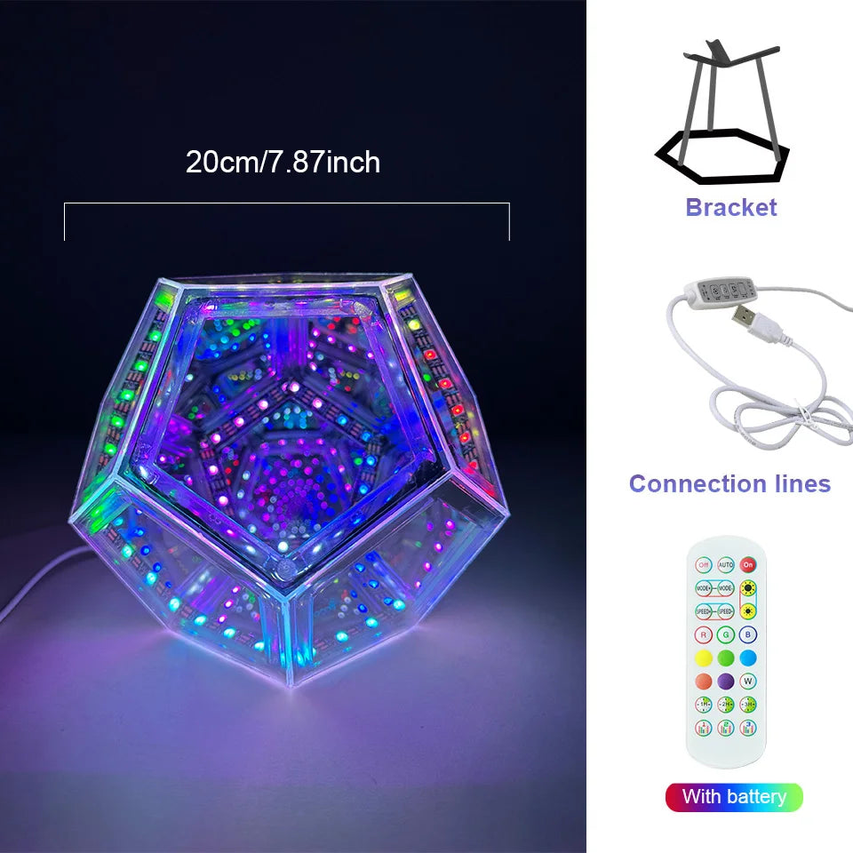 Moktan Sabai LED RGB Dodecahedron Night Light Geometric Colorful Space Lamp Home Decor Gift