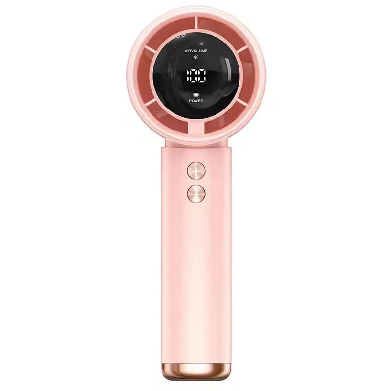 Moktan Sabai Turbo Mini | Handheld Fan with 100-Speed Control | Portable Misting Fan for Personal Cooling Pink