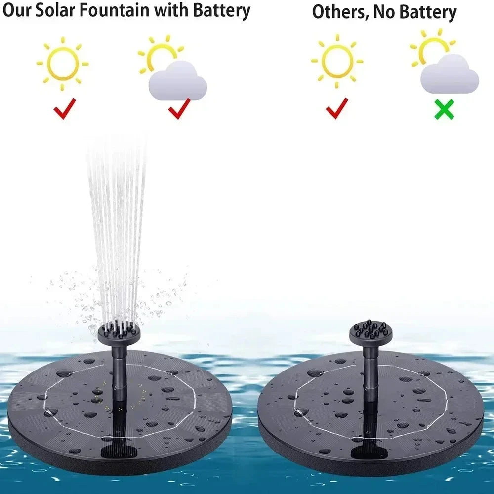 Moktan Sabai Solar Fountain Pump Floating Bird Bath Water Fountain with 4 Nozzles