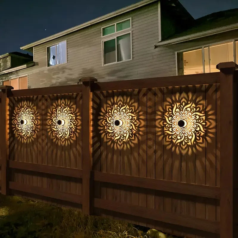 Moktan Sabai Solar Wall Light Hollow Outdoor LED Lamp Front Door Courtyard Holiday Decor