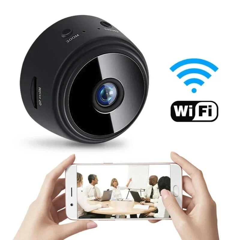 Moktan Sabai WiFi Mini Smart Camera – Wireless Indoor Video Device with Motion Detection Black