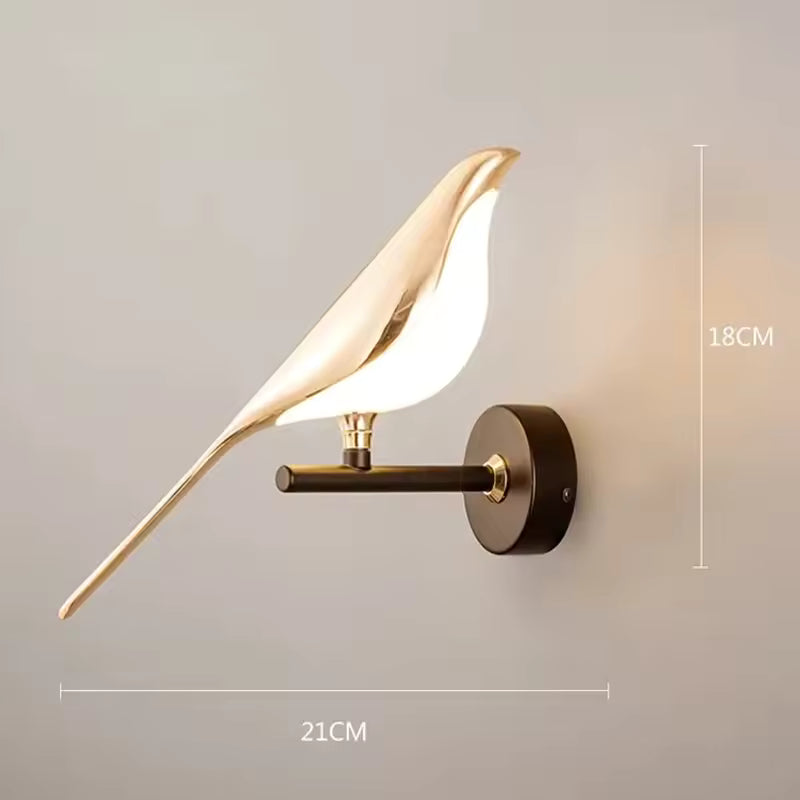 Moktan Sabai Nordic Golden Bird LED Wall Lamp Bedroom Bedside Living Room Bar Decorative Sconce