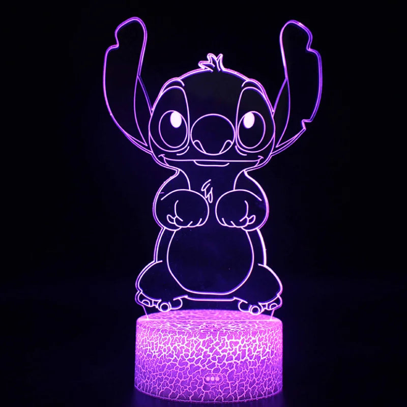 Moktan Sabai Stitch 3D Night Light USB Touch Cartoon Desk Lamp Remote LED Room Decor Gift