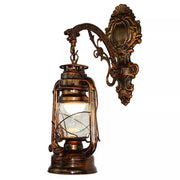 Moktan Sabai Retro Kerosene Wall Lamp Antique Bronze Iron Horse Lantern Corridor Lighting Fixture