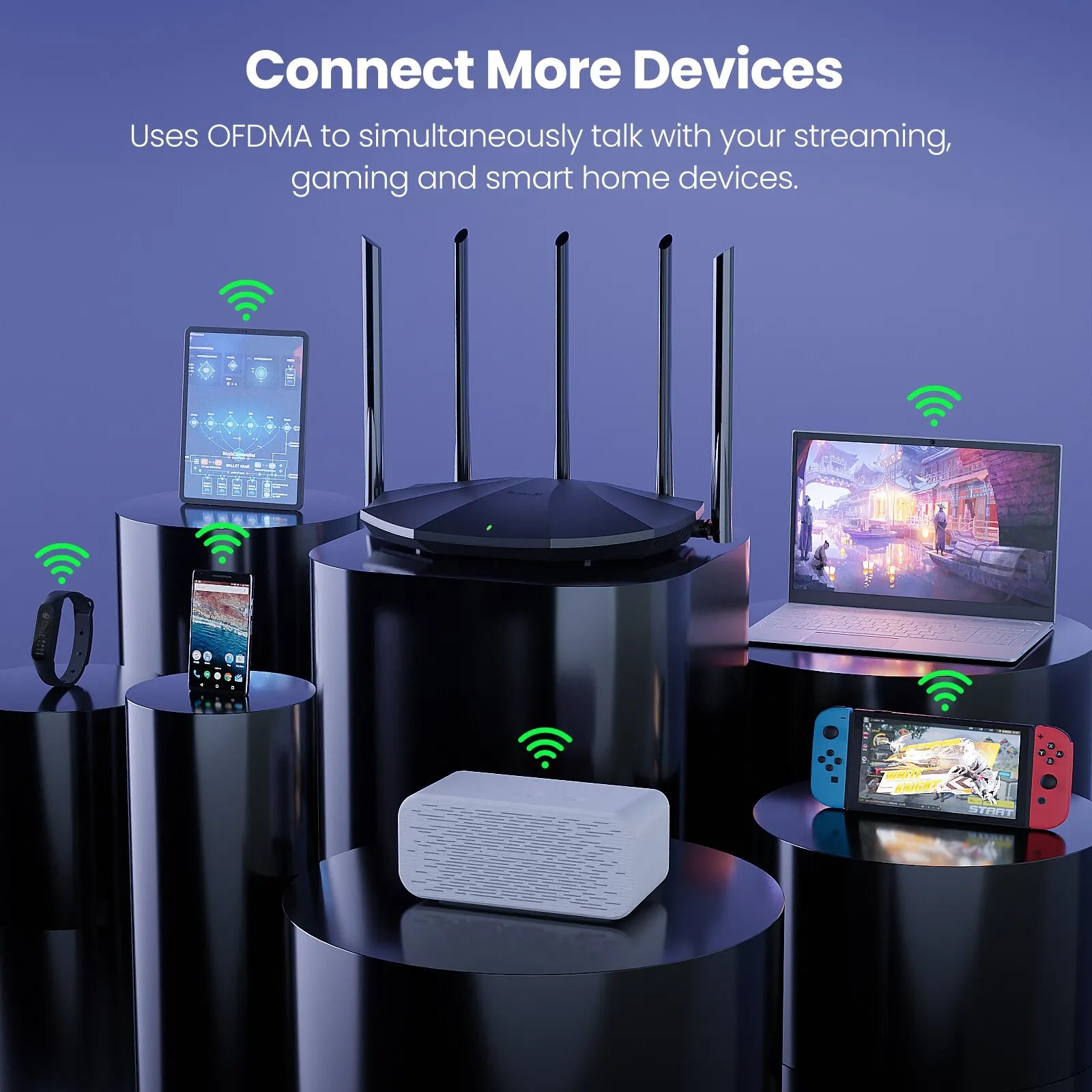 Moktan Sabai WiFi 6 AX1500 Dual Band Gigabit Router Signal Booster for Home Office