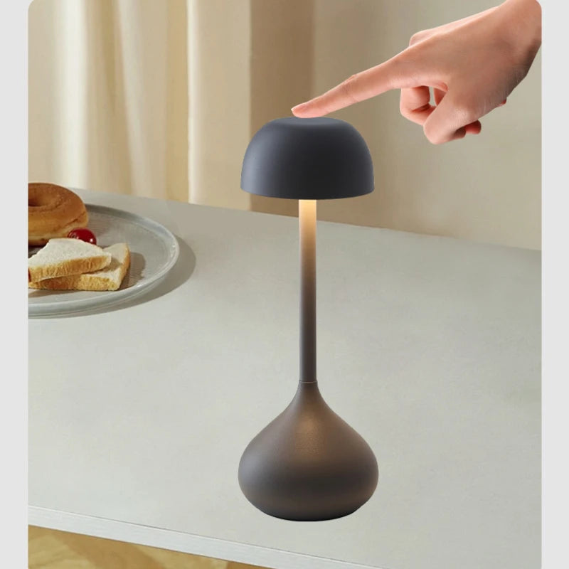 Touch Dimmable Mushroom Table Lamp Portable Rechargeable Night Light Bedside Desk