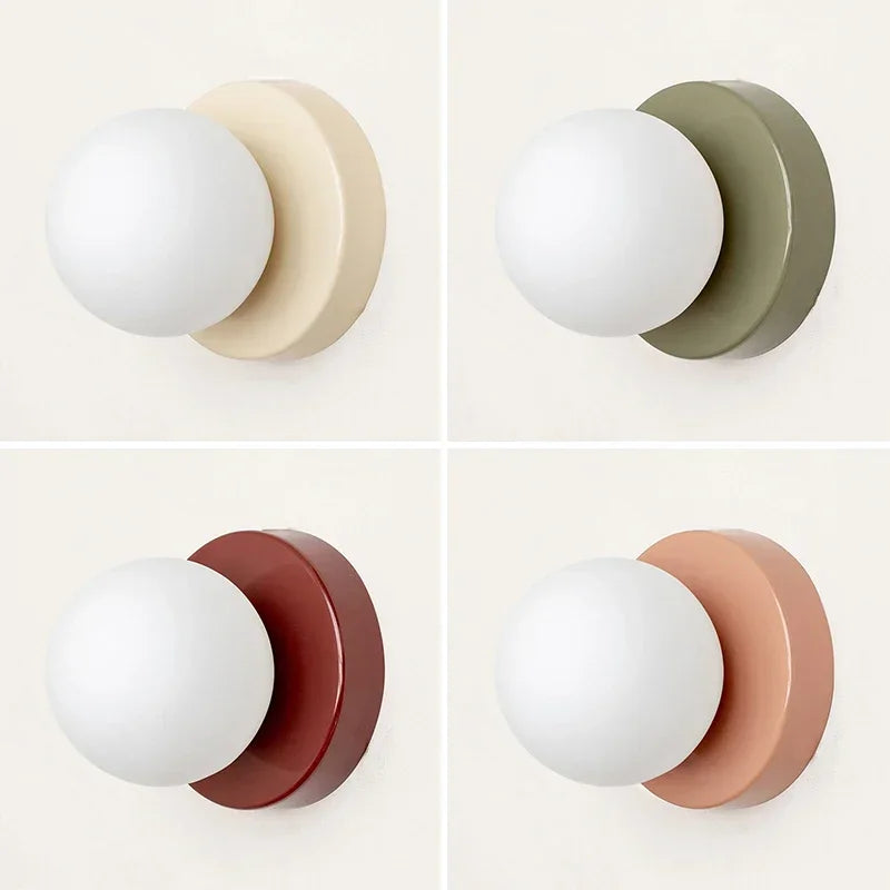 Moktan Sabai Nordic Glass LED Wall Lamp Orb Sconce for Bedroom Hallway Staircase