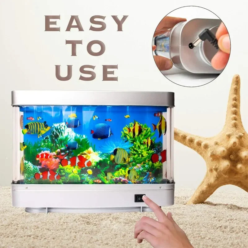 Moktan Sabai Tropical Fish Tank Lamp Virtual Aquarium LED Night Light Kids Room Gift