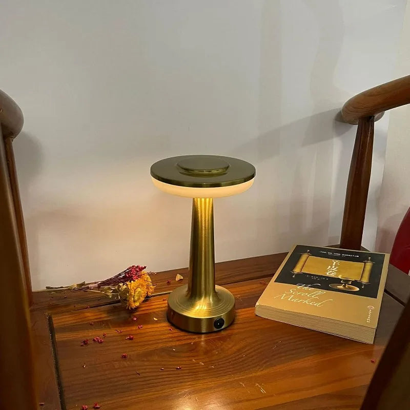 Moktan Sabai Metal Touch Table Lamp USB Rechargeable Portable Bedside Night Light for Bar