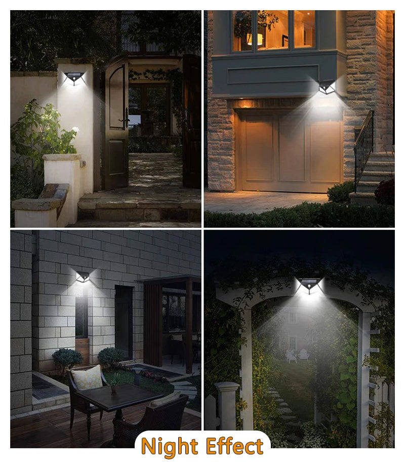 Moktan Sabai 100 LED Solar Motion Sensor Light | Waterproof Outdoor Wall Lamp for Yard Security