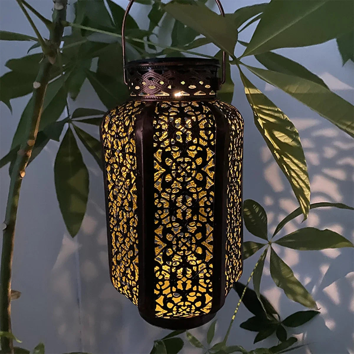 Moktan Sabai LED Solar Hanging Lantern Retro Iron Art Outdoor Vintage Pathway Decorative Lamp
