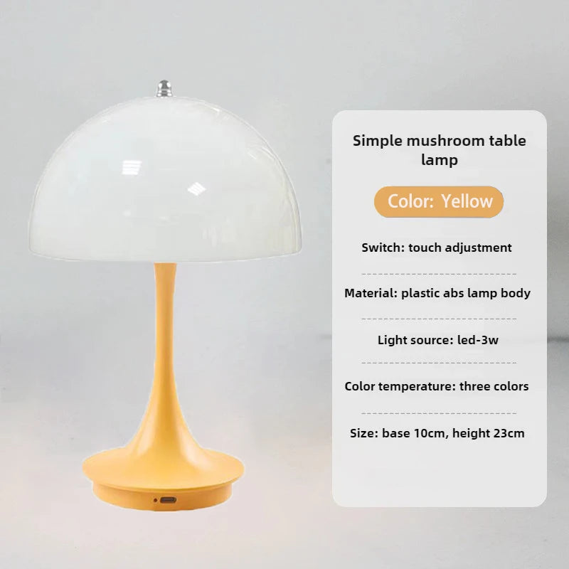 Rechargeable Dimmable LED Table Lamp Touch Control Bedside Light for Bedroom