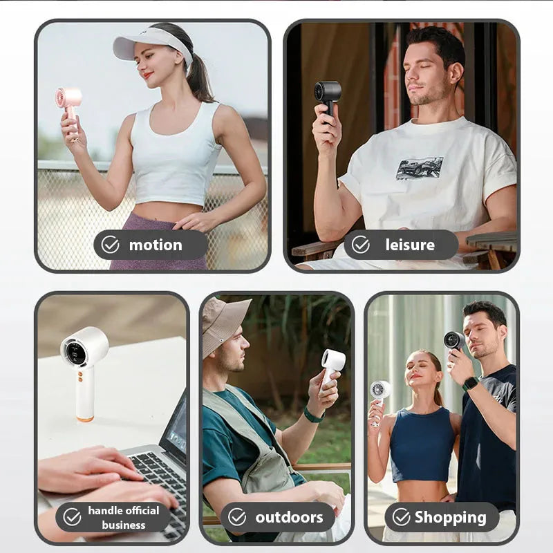 Moktan Sabai Turbo Mini | Handheld Fan with 100-Speed Control | Portable Misting Fan for Personal Cooling