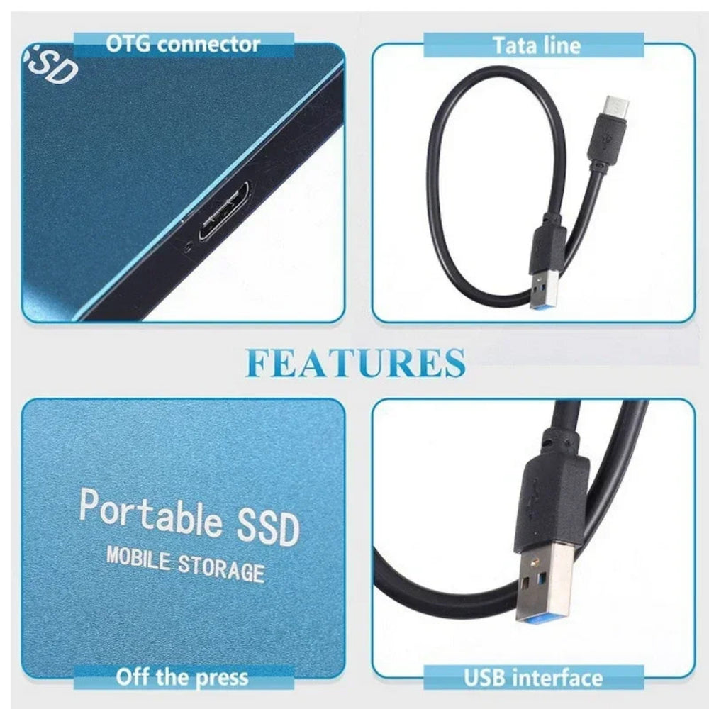 Moktan Sabai 2TB External SSD USB 3.1 & USB-C Portable Solid State Drive