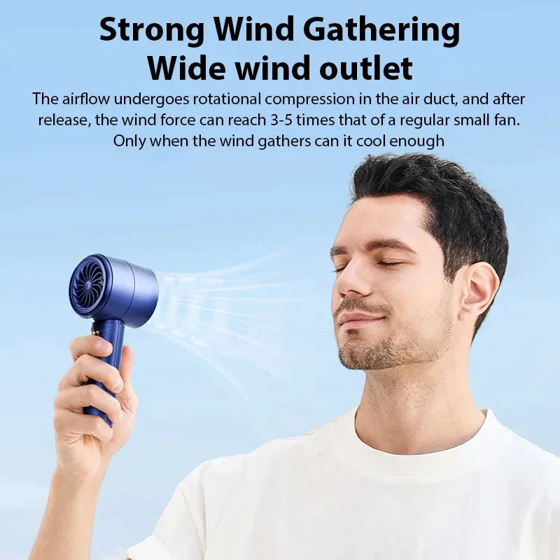 Moktan Sabai Turbo Mini | Handheld Fan with 100-Speed Control | Portable Misting Fan for Personal Cooling
