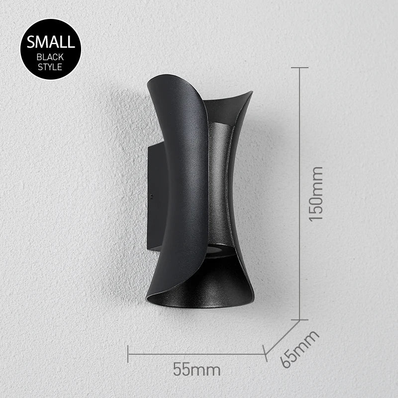 Moktan Sabai IP65 LED Outdoor Wall Light – 6W/10W Waterproof Aluminum Sconce for Porch Garden Black 15cm 6W