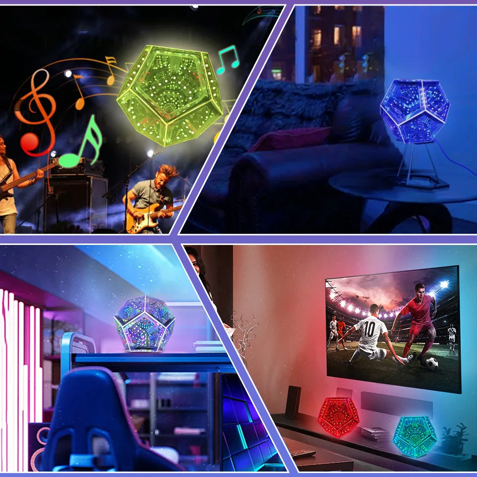 Moktan Sabai LED RGB Dodecahedron Night Light Geometric Colorful Space Lamp Home Decor Gift RGB
