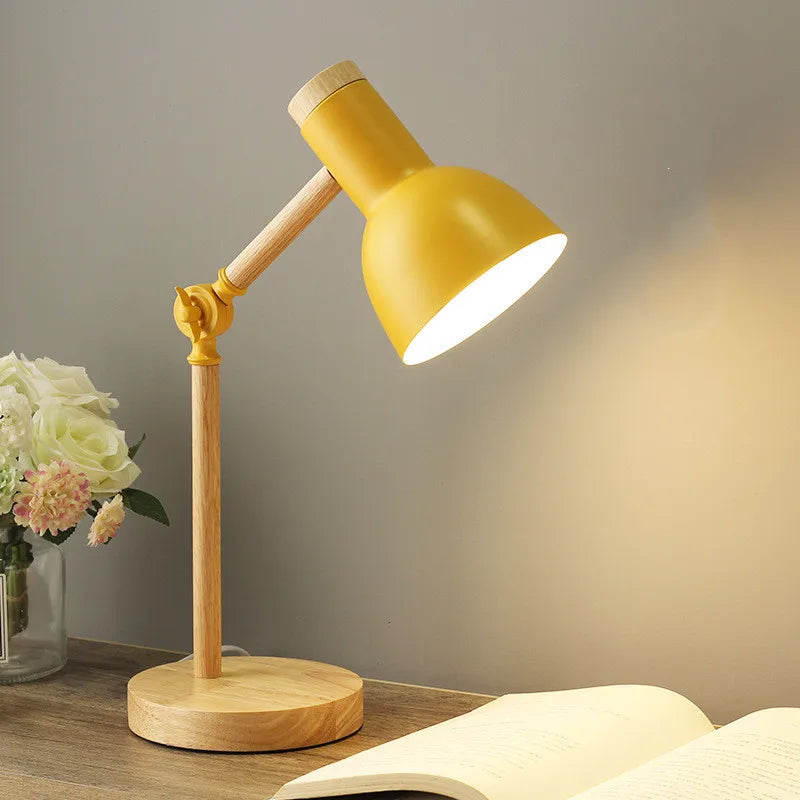 Moktan Sabai Nordic Wood Table Lamp Eye Care E27 Desk Light Adjustable Bedside Reading Lamp