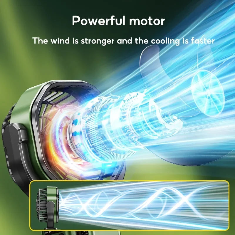 Moktan Sabai Rechargeable Camping Fan | Battery Powered Fan with 6000mAh Battery | Portable Cooling and LED Light for Outdoor Adventures