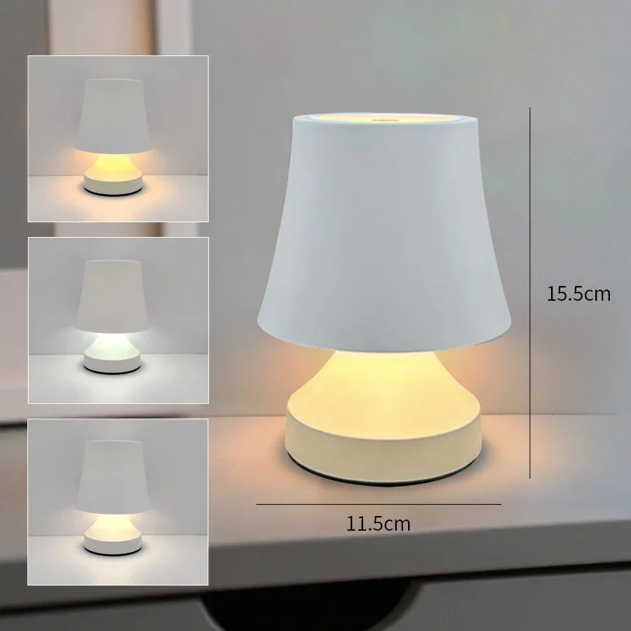 Moktan Sabai LumiNest | Rechargeable LED Desk Lamp with 3-Color Dimmable Bedside Light Decor white