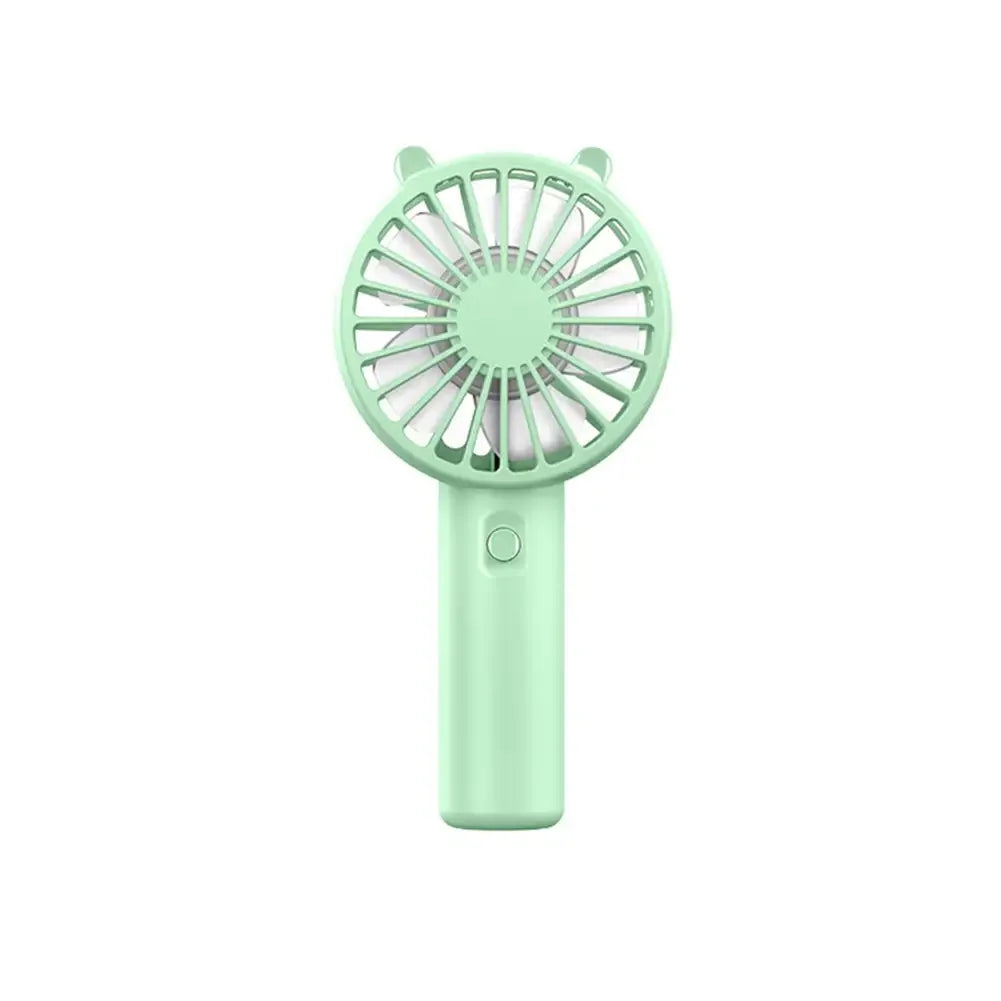 Moktan Sabai Portable Hand Fan | Mini Handheld Fan with 3-Speed Airflow Control | USB Rechargeable for On-the-Go Comfort Green