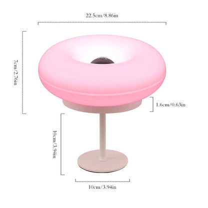 Donut Table Lamp Touch Dimmable Rechargeable LED Bedside Desk Light Home