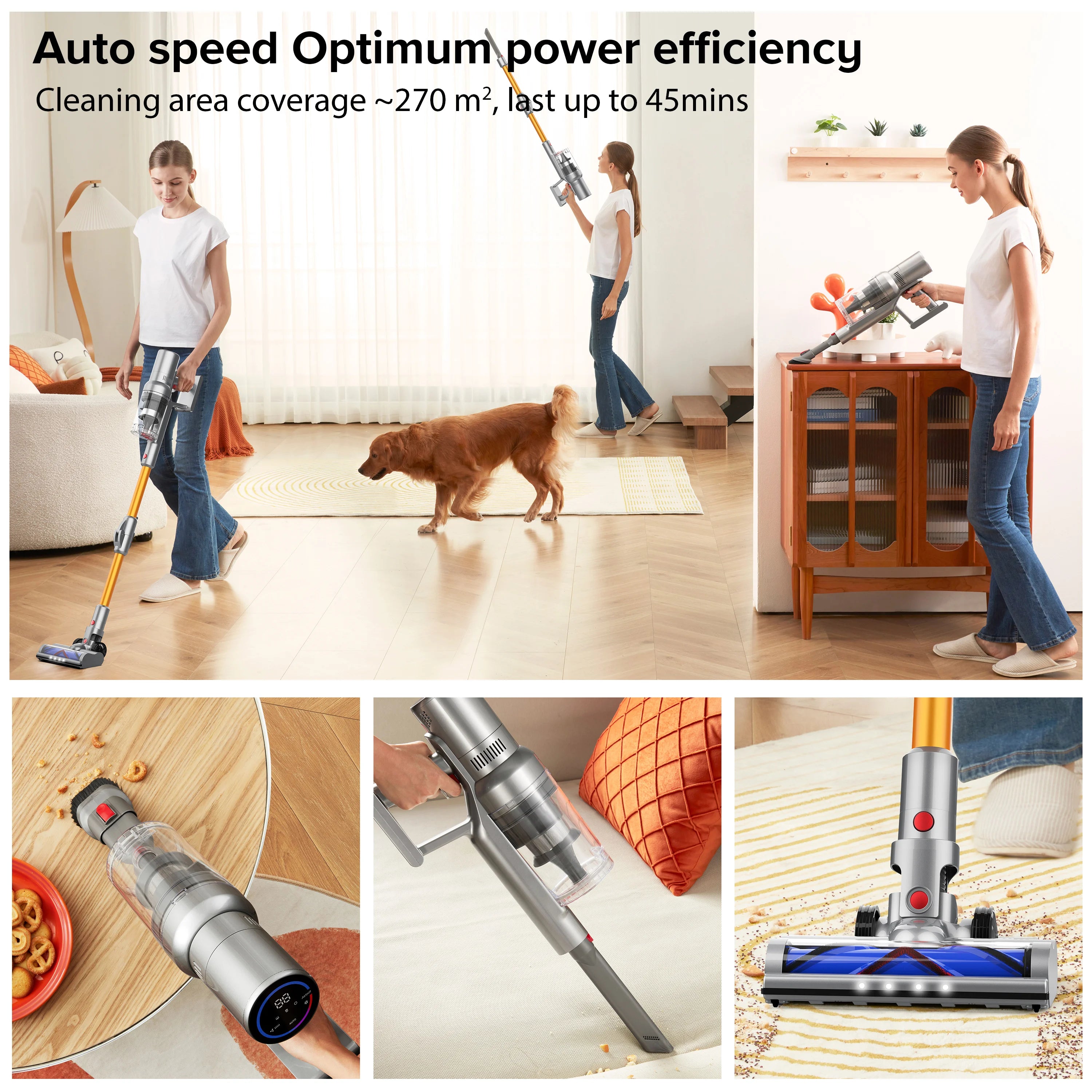 Moktan Sabai 27000Pa Cordless Handheld Vacuum Cleaner Smart Sensor Auto Speed for Home