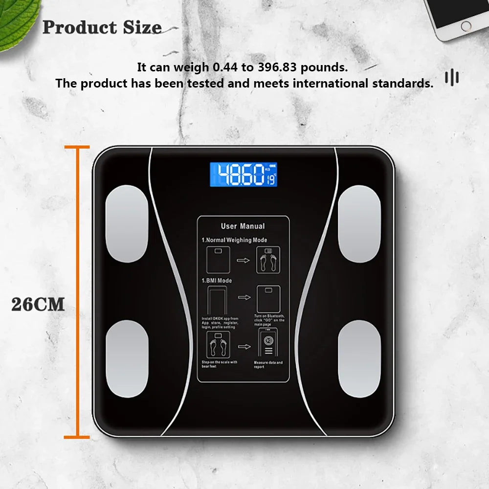Moktan Sabai Smart Bluetooth Digital Scale – USB Rechargeable with LED Display and App Sync