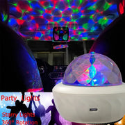 Moktan Sabai USB RGB Starry Night Sky Projector | Rotating Moon Stars Room Decor Lamp Crystal white USB Plug