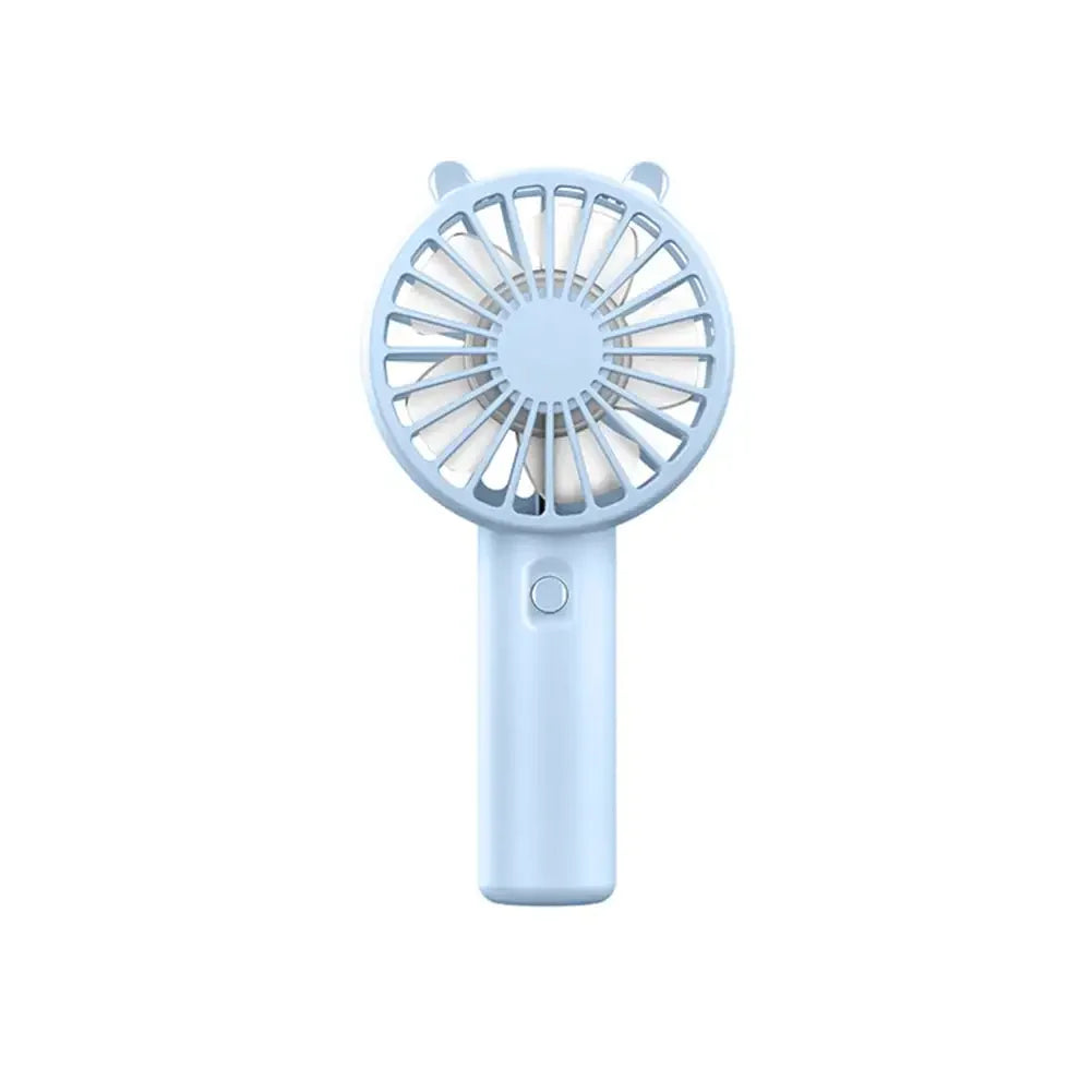 Moktan Sabai Portable Hand Fan | Mini Handheld Fan with 3-Speed Airflow Control | USB Rechargeable for On-the-Go Comfort Blue