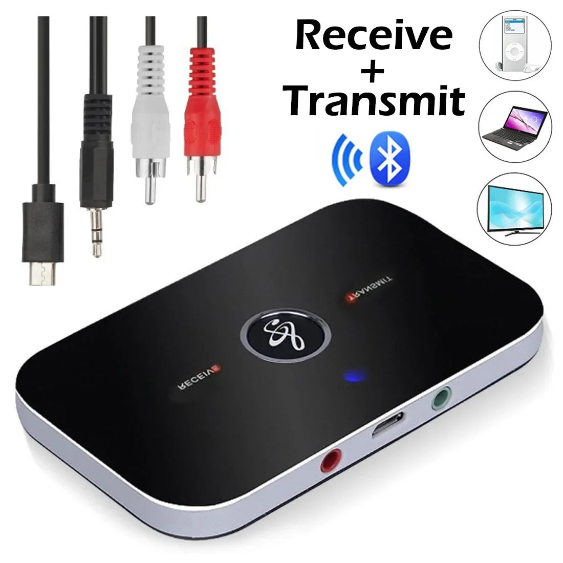 Moktan Sabai Bluetooth 5.0 Audio Transmitter Receiver AUX RCA USB Wireless Adapter