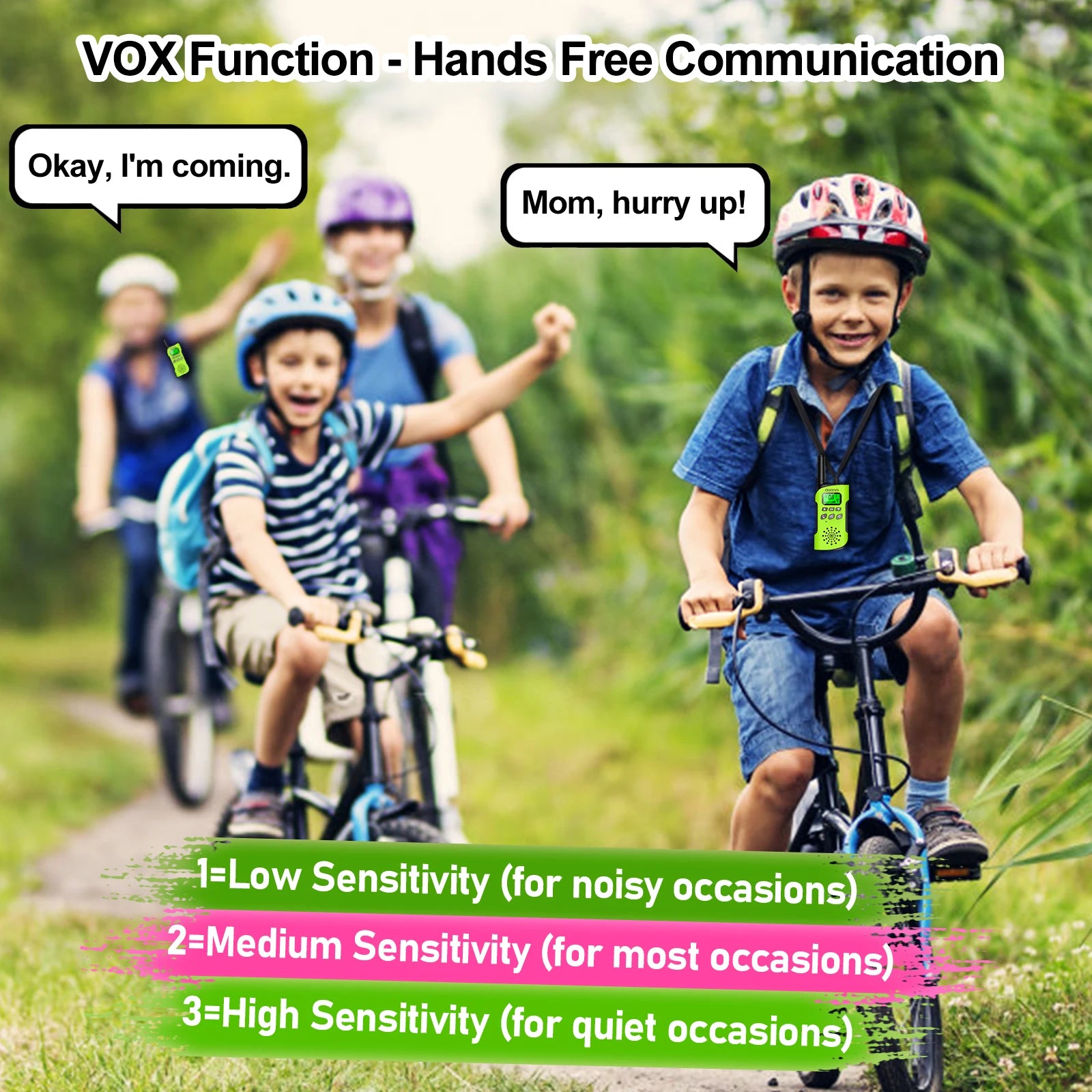 Moktan Sabai Rechargeable Walkie Talkies 4 Pack Long Range Kids Radios USB C Camping