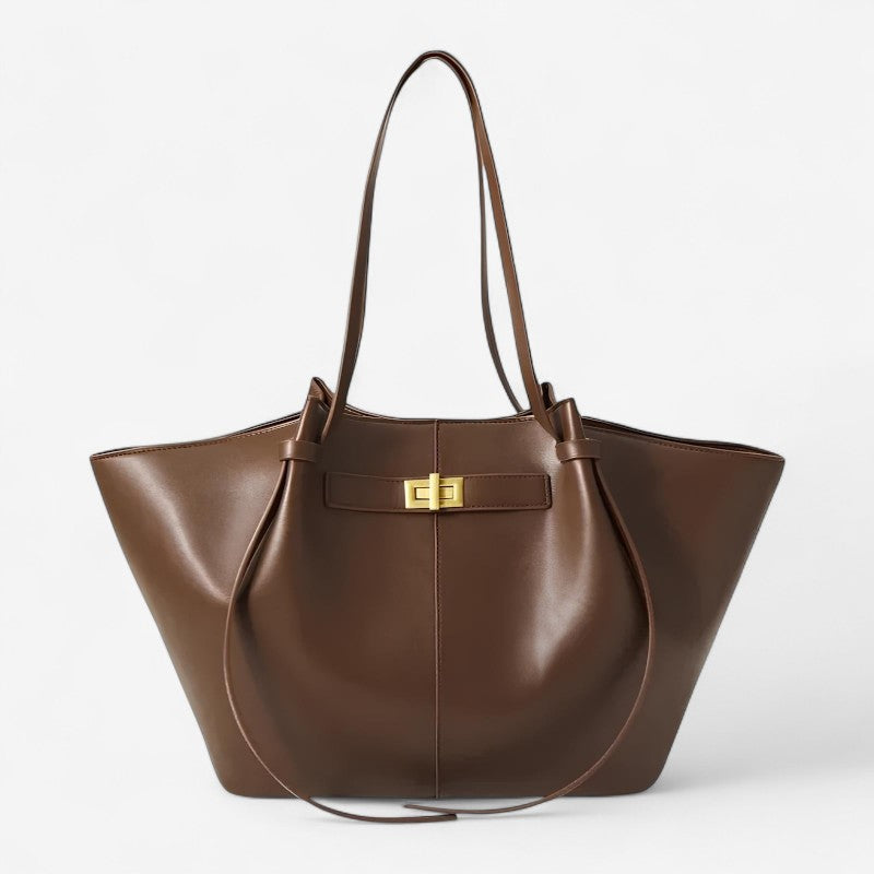 Moktan Sabai Large Adjustable Strap Tote Handbag Brown Standard