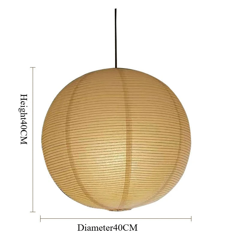 Moktan Sabai Japanese Noguchi Paper Lantern Pendant Light Sphere Ceiling Lamp for Home Décor 40CM Tri colored light